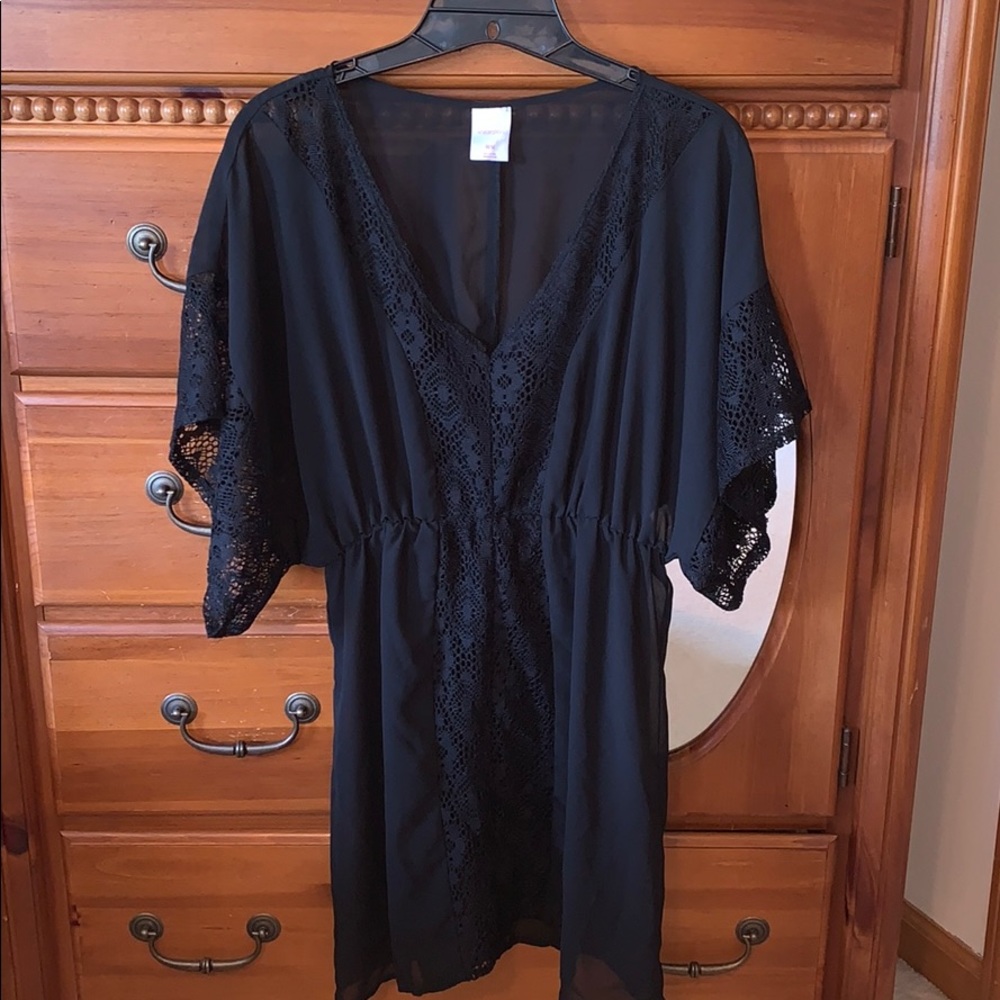 Black Lacy Chiffon Coverup